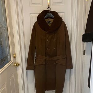 Men's Brown Double-Breasted Coat